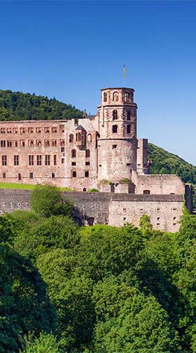 Blick von Heidelberg auf die Schlossruine