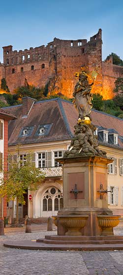 Blick von Heidelberg auf die Schlossruine